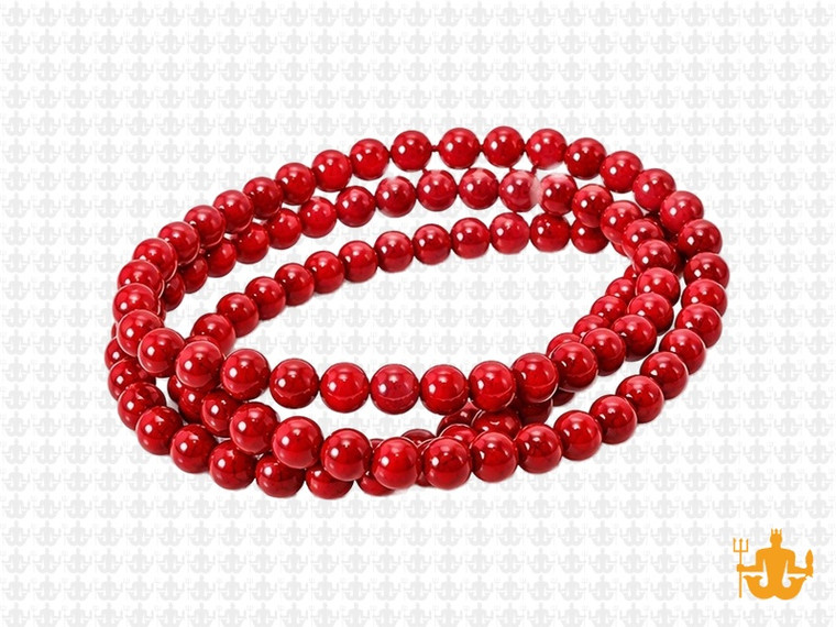 4mm Red Magnesite Round Beads 15.5" [4tr]