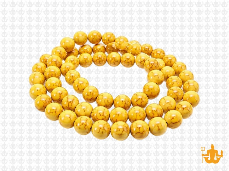 6mm Yellow Magnesite Round Beads 15.5" [6ty]