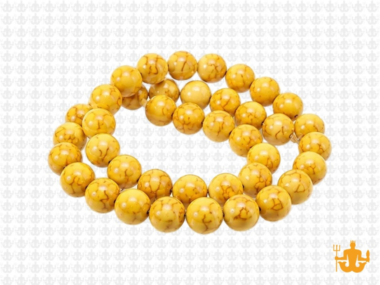 8mm Yellow Magnesite Round Beads 15.5" [8ty]