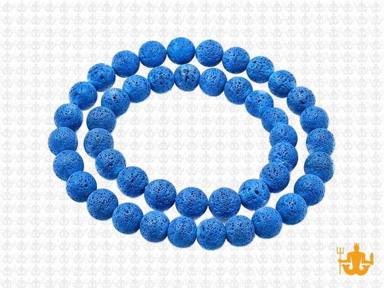 8mm Volcano Turquoise Lava Round Beads 15.5" dyed [8kt]