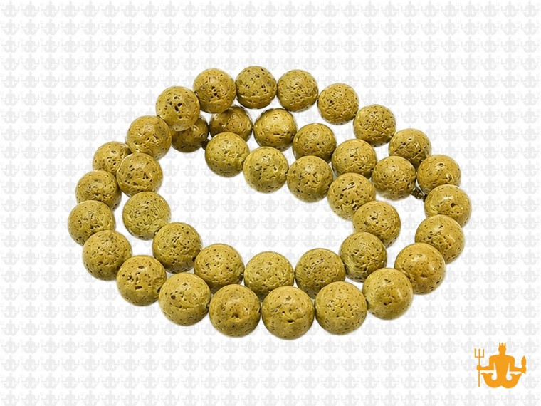 8mm Volcano Yellow Lava Round Beads 15.5" dyed [8ky]