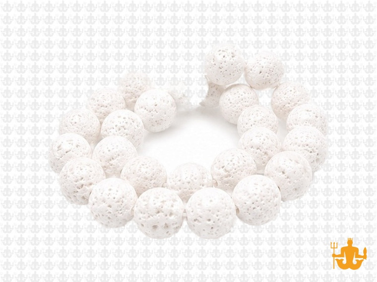 10mm Volcano White Lava Round Beads 15.5" natural [10kw]