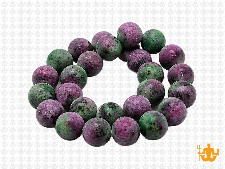 10mm Matte China Ruby Zoisite Round Beads 15.5" dyed [10r1m]
