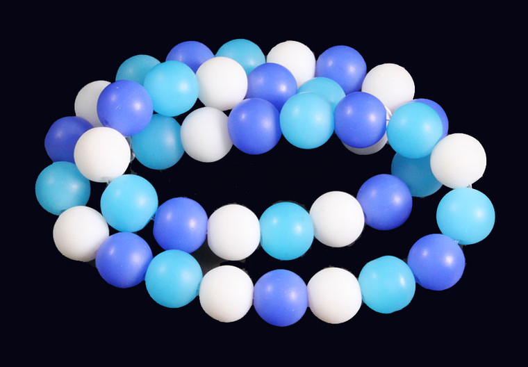 10mm Matte Mix Quartz Round Beads 15.5" synthetic [10x45m]