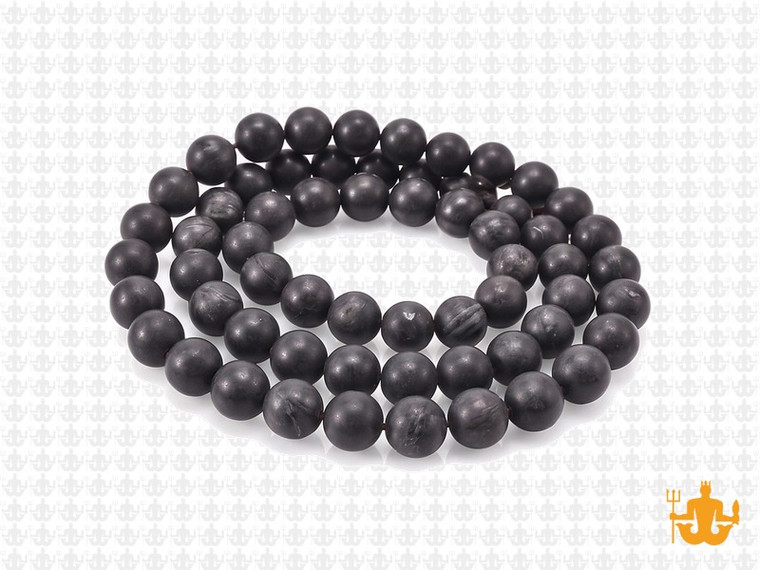 6mm Matte Black Magnesite Round Beads 15.5" [6tkm]