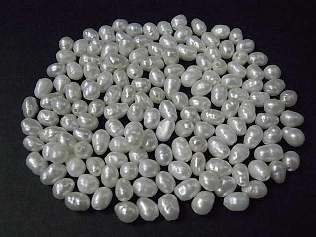 4-5mm Rice Freshwater Pearl 14-15" Orange A Grade Lustre [p5bh]