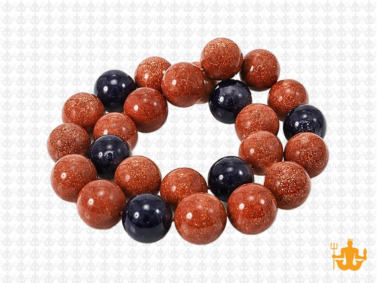 10mm Fusion Goldstone Round Beads 15.5" synthetic [10d26]