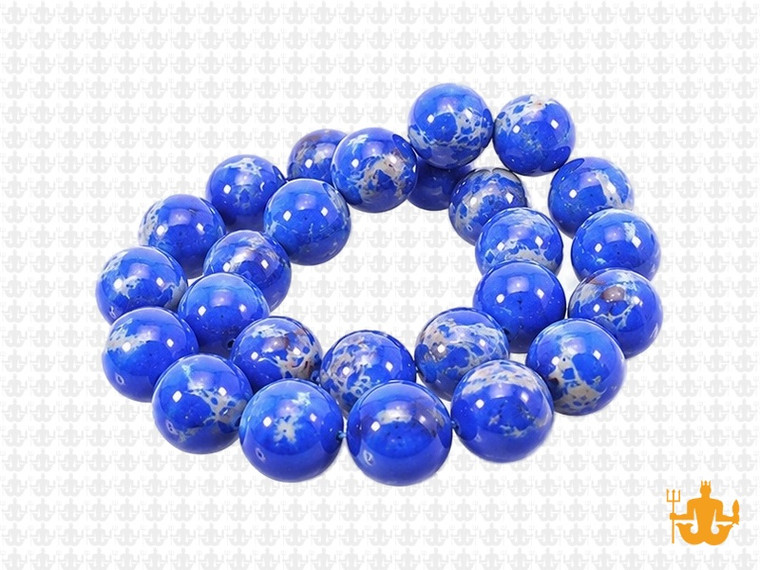10mm Lapis Sea Sediment Round Beads 15.5" natural [10r55l]