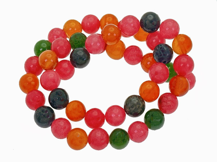 10mm Tourmaline Agate Round Beads 15.5" dyed [10r67]