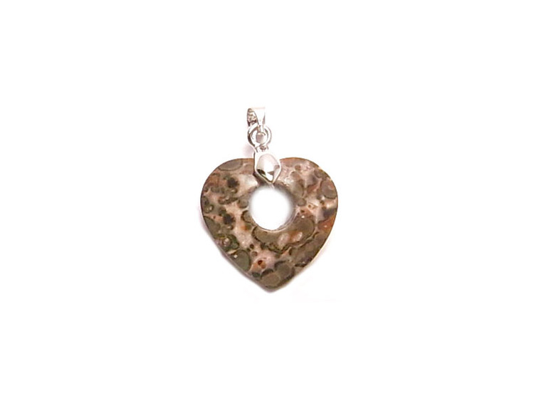 20mm Leopard Skin Heart Donut Pendant 1pc. [y946bp]