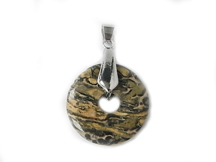 25mm Leopard Skin Donut Pendant 1pc. [y947ep]