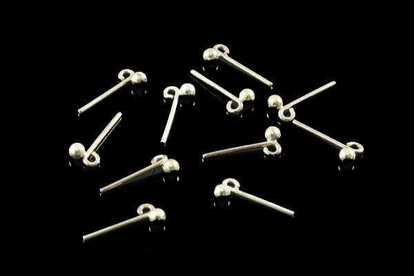 925 Sterling Silver 2mm Bal Post Earring 2pcs. [y700p]
