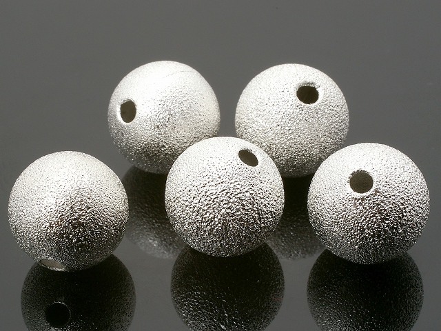 12mm Brass Silver Dust Round Bead 25 pcs. [y684a]