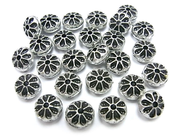 5x9mm Silver Plated Plastic Rondelle Beads 40pcs [y510a]