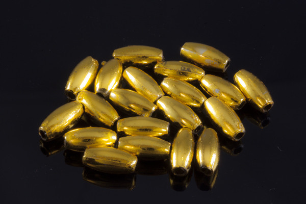 4x8mm Gold Plated Plastic Oval Beads About 100pcs. [y355a]