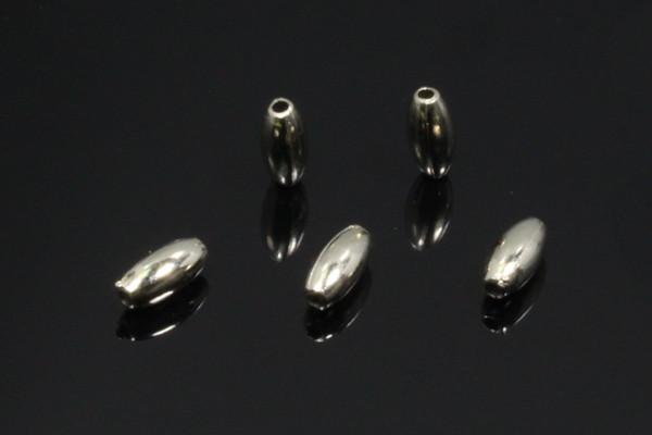 4x12mm Silver Plated Plastic Rice Beads 40pcs [y518d]