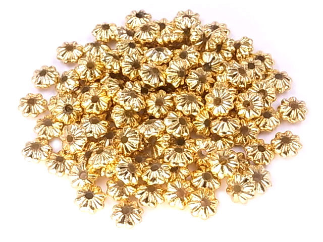 6x3mm Gold Plated Plastic Disc Beads 30pcs [y358h]