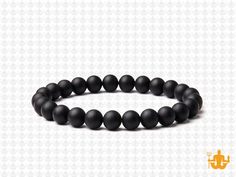 6mm Matte Black Onyx Elastic Bracelet 7.5" [b2b65m]