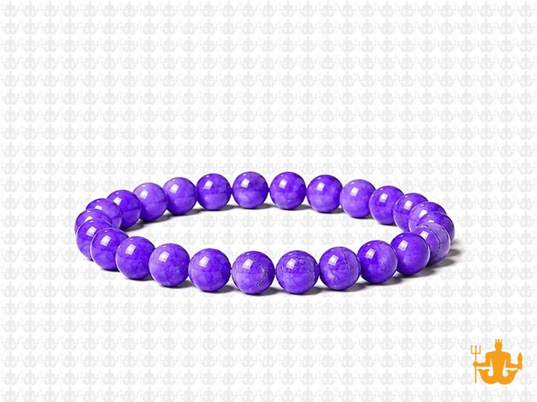 6mm Purple Magnesite Elastic Bracelet 7.5" [b2tp]