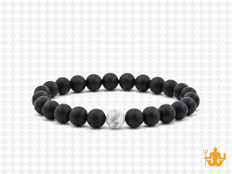6mm Onyx Obsidian Elastic Bracelet 7.5" [b2b65w]