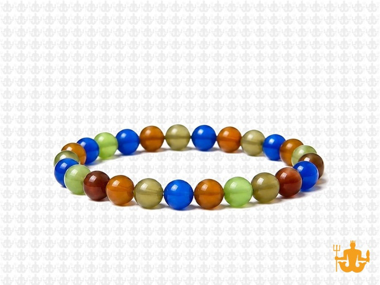 6mm Mix Dark Quartz Elastic Bracelet 7.5" synthetic [b2x11]