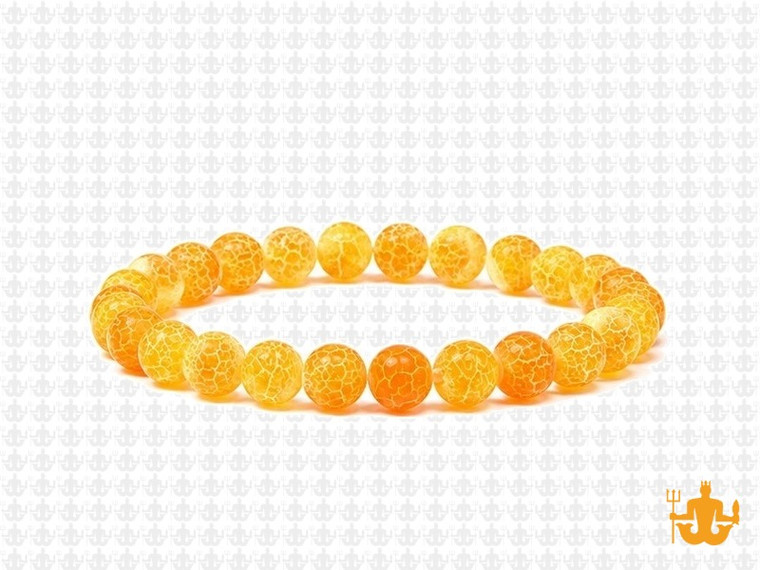 6mm Orange Spider Agate Elastic Bracelet 7.5" dyed [b2f31h]