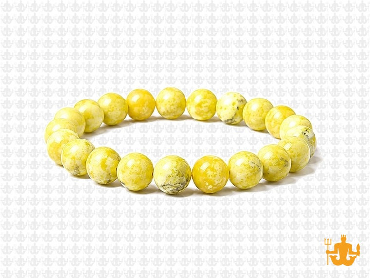 8mm Yellow Serpentine Elastic Bracelet 7.5" natural [b3b33]