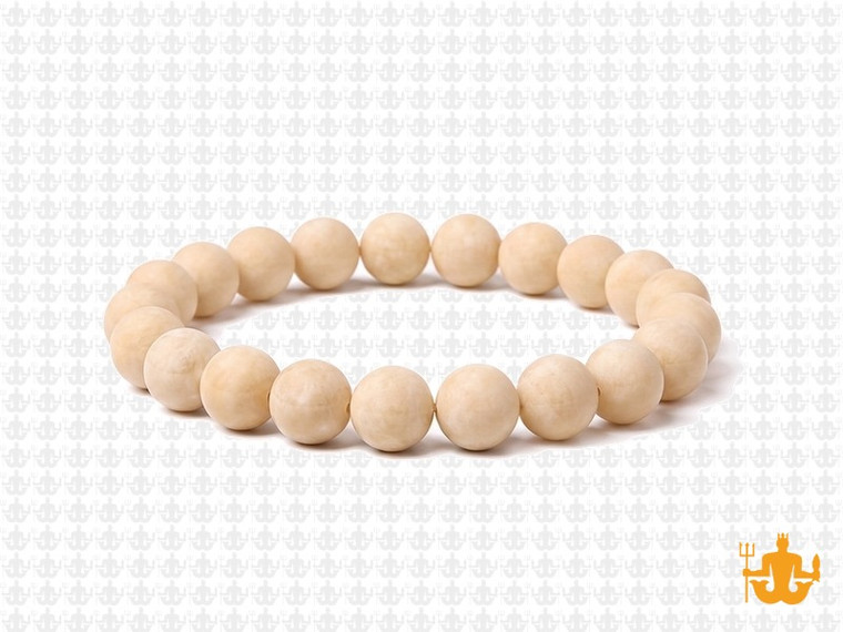 8mm Matte River Fossil Elastic Bracelet 7.5" natural [b3c34m]