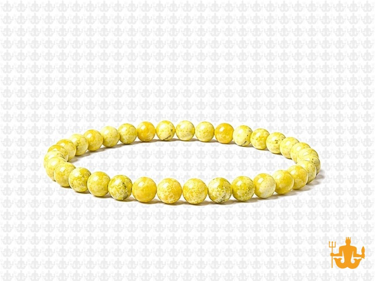 4mm Yellow Serpentine Elastic Bracelet 7.5" natural [b1b33]