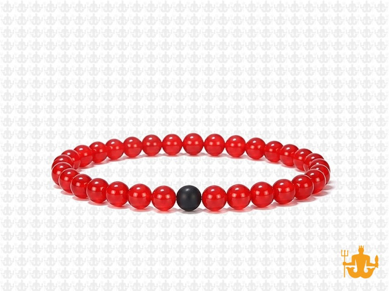 4mm Red Agate Elastic Bracelet 7.5" heated [b1f10k]