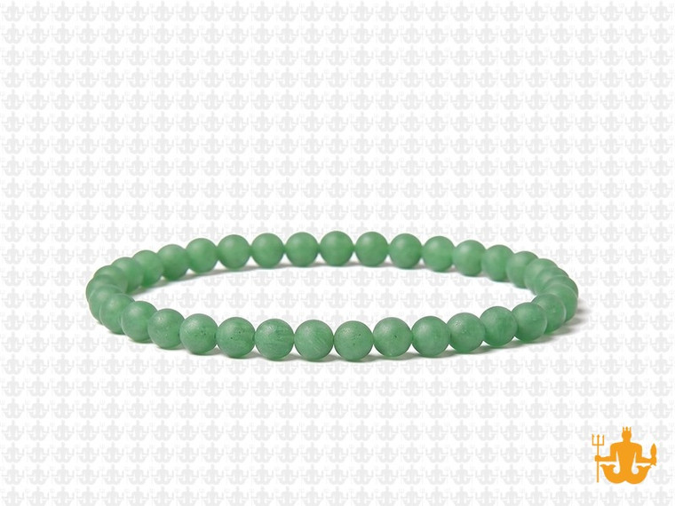 4mm Matte Green Aventurine Elastic Bracelet 7.5" natural [b1b15m]