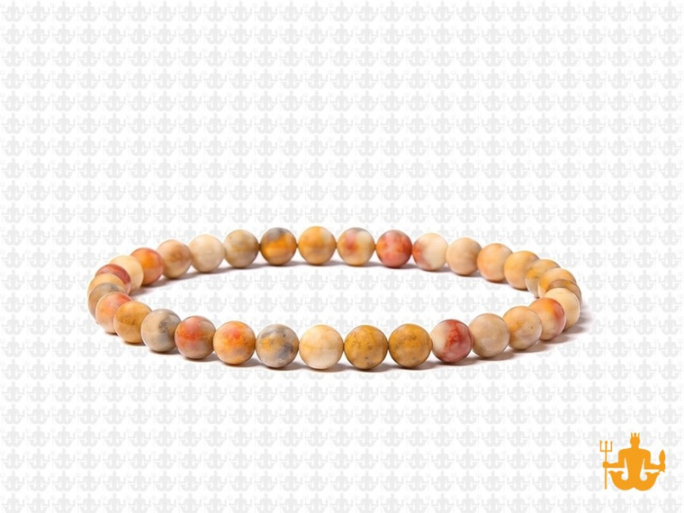4mm Matte Crazy Lace Agate Elastic Bracelet 7.5" natural [b1r28m]
