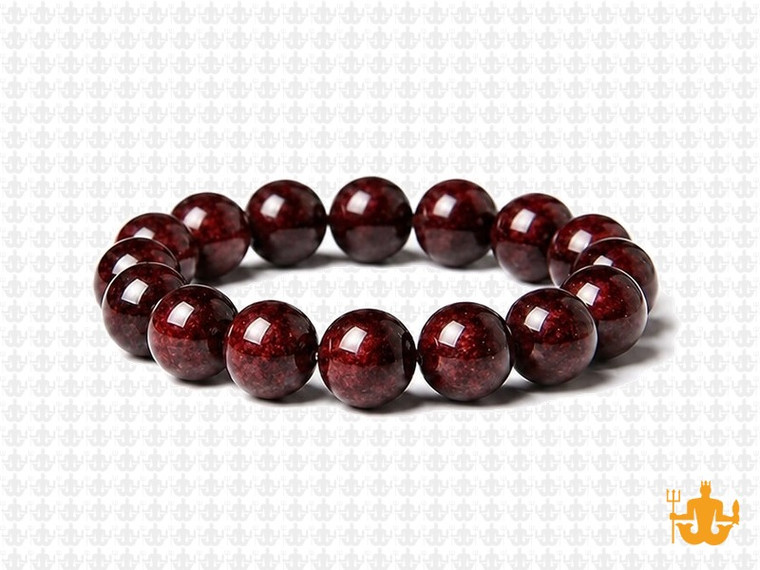 10mm Poppy Jasper Elastic Bracelet 7.5" natural [b4b22]