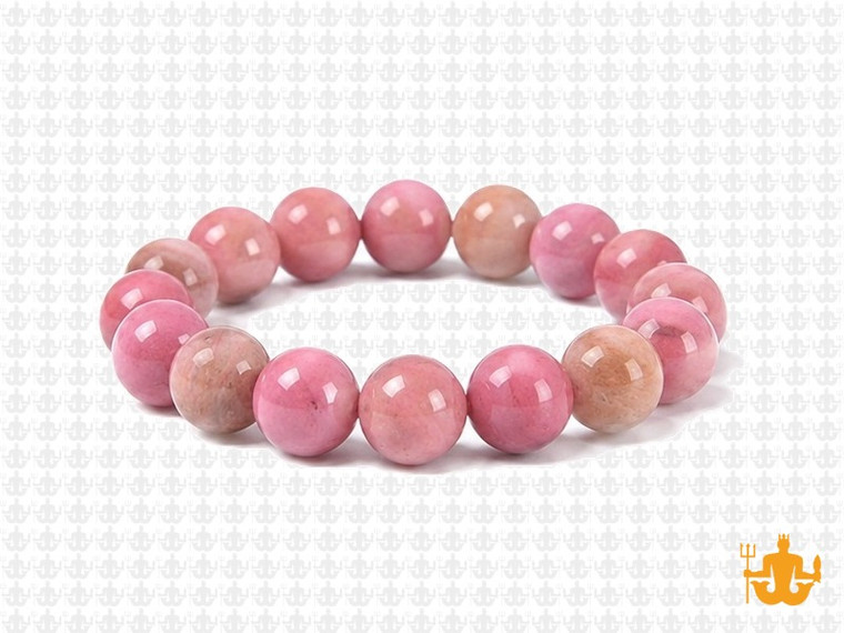 10mm Pink Rhodonite Elastic Bracelet 7.5" natural [b4r15]
