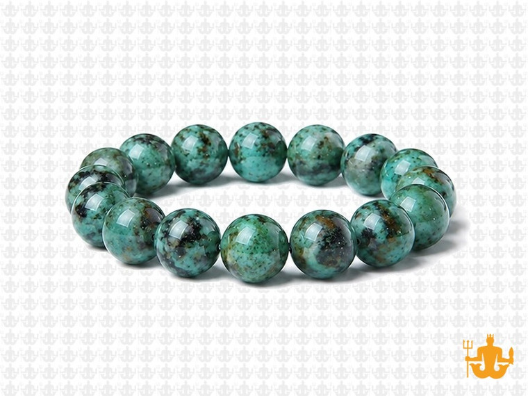 10mm Africa Turquoise Elastic Bracelet 7.5" natural [b4r65]