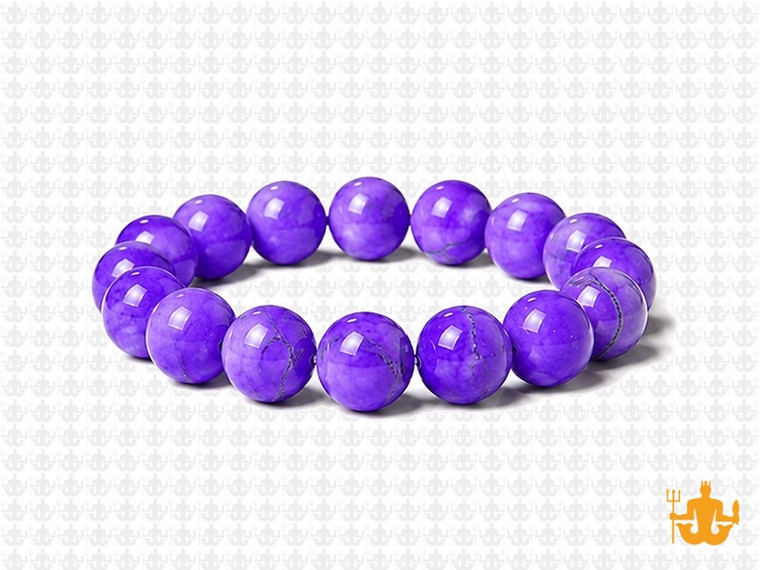 10mm Purple Magnesite Elastic Bracelet 7.5" [b4tp]