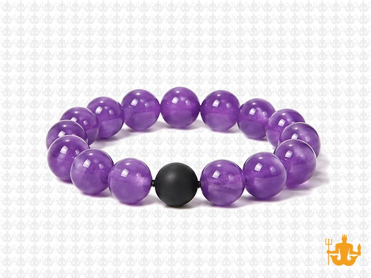 10mm Natural Amethyst Round Bead 15.5" [b4m1k]