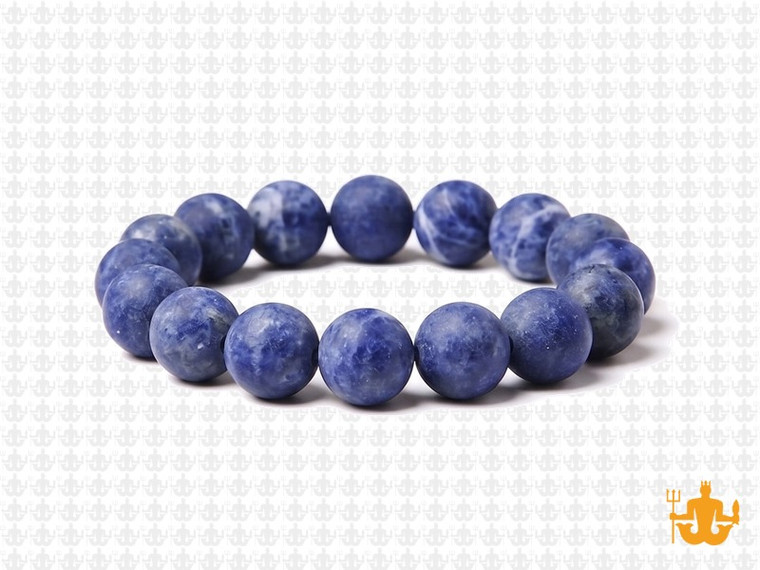 10mm Matte Dark Sodalite Elastic Bracelet 7.5" natural [b4r25m]