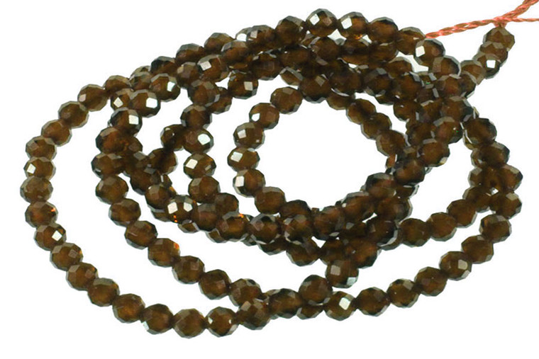3mm Smoky Crystal Glass Faceted Beads 15.5" 140-150pcs. [u23c]