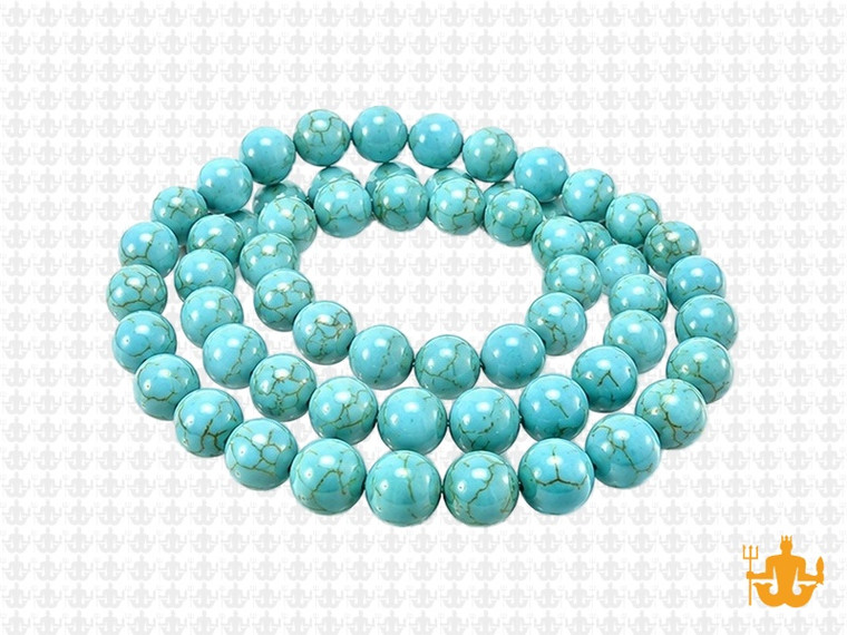 6mm Blue Magnesite Round Beads 15.5" [6tb]