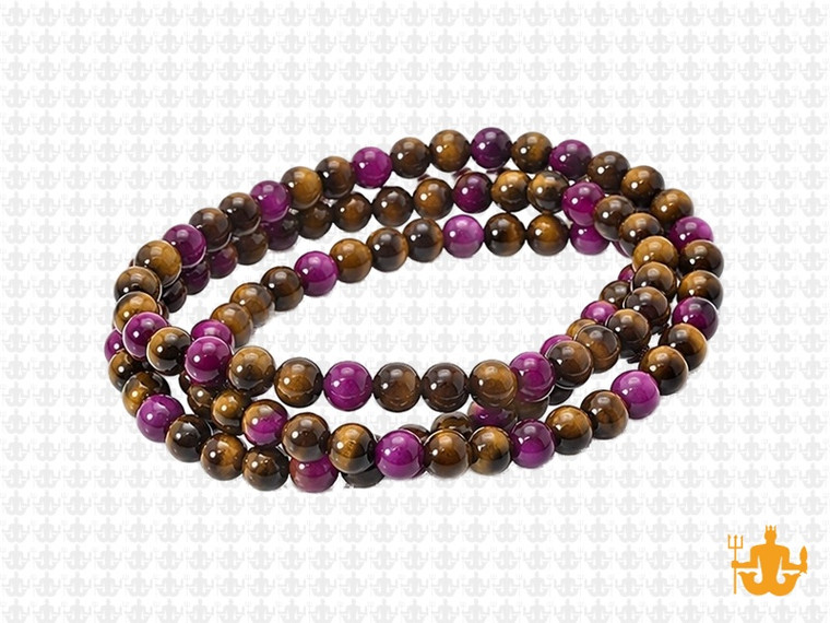 4mm Golden & Pink Tiger Eye Round Beads 15.5" heated [4gyf]