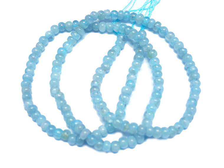 4mm Natural Aquamarine Rondelle Beads 17" [s620]