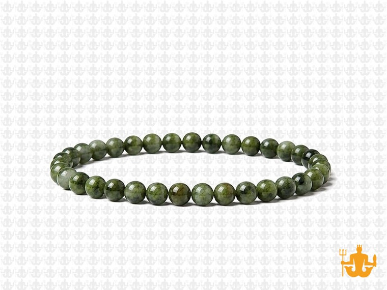 4mm Nephrite Jade elastic Bracelet [b1a18]