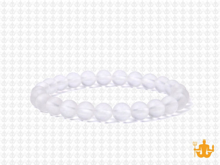6mm Matte Crystal Elastic Bracelet 7.5" synthetic [b1a5m]