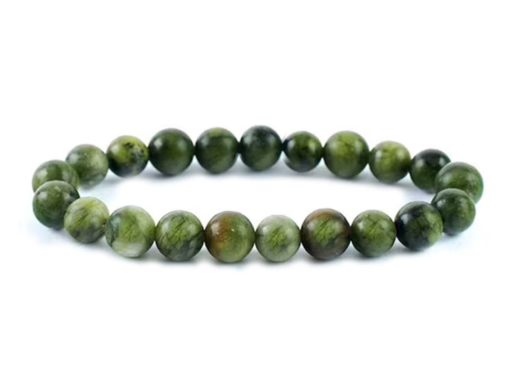 8mm Nephrite Jade elastic Bracelet [b3a18]