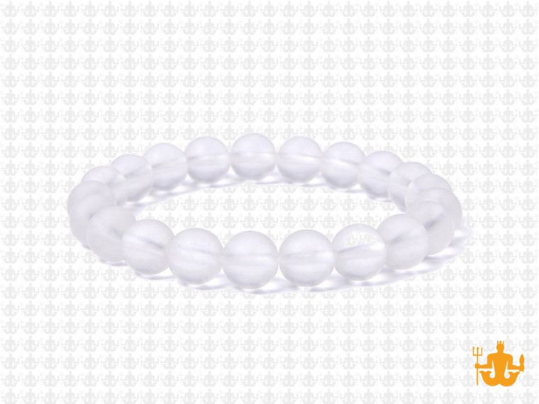8mm Matte Crystal Elastic Bracelet 7.5" synthetic [b3a5m]
