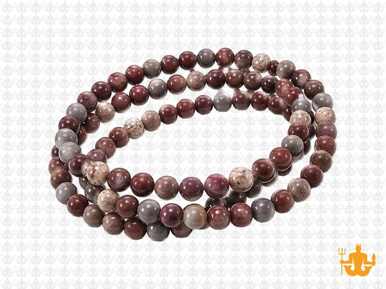 4mm Leopard Skin Jasper Round Beads 15.5" natural [4b16]