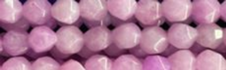 8mm Rose Jade dyed Faceted Hexagon Beads 15.5" [v1571]