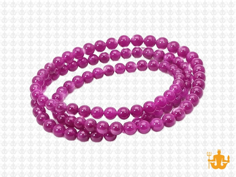 4mm Fuchsia Jade Round Beads 15.5" dyed [4b73]