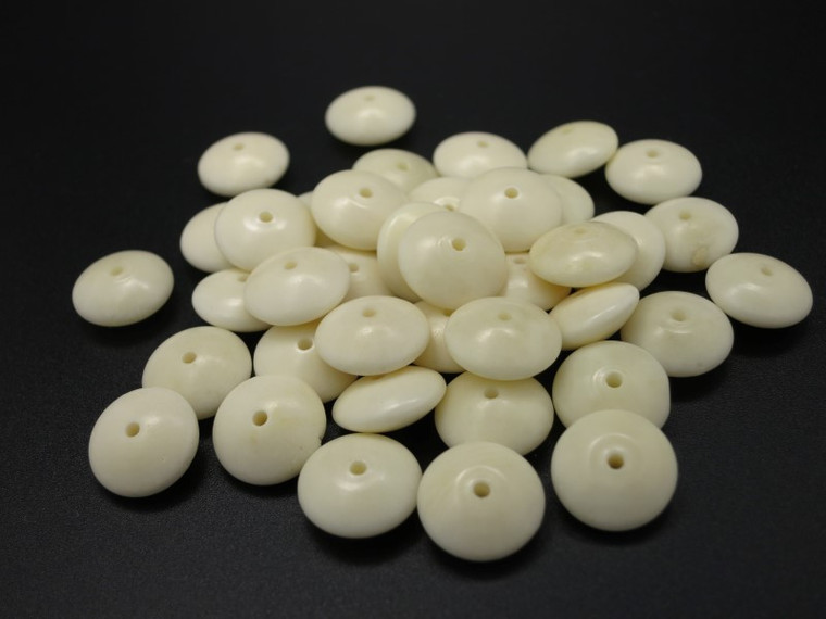 8mm Natural Buffalo Bone Round Disc Beads 20pcs. A Grade [zb243]